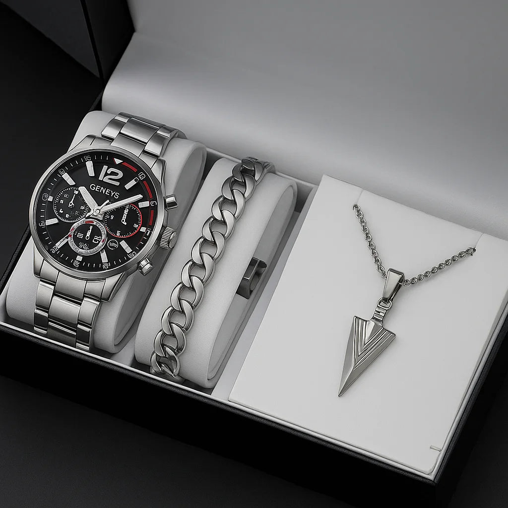 Set de Lujo Geneva™ (Reloj + pulsera + cadena)