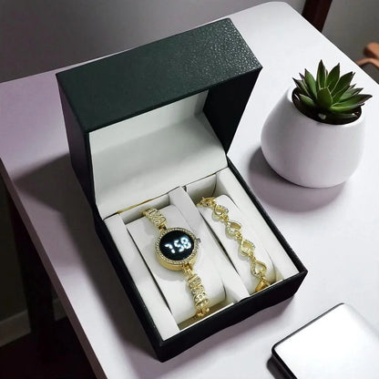 Nuevo Reloj Luxur LED con pulsera de lujo + obsequio estuche original